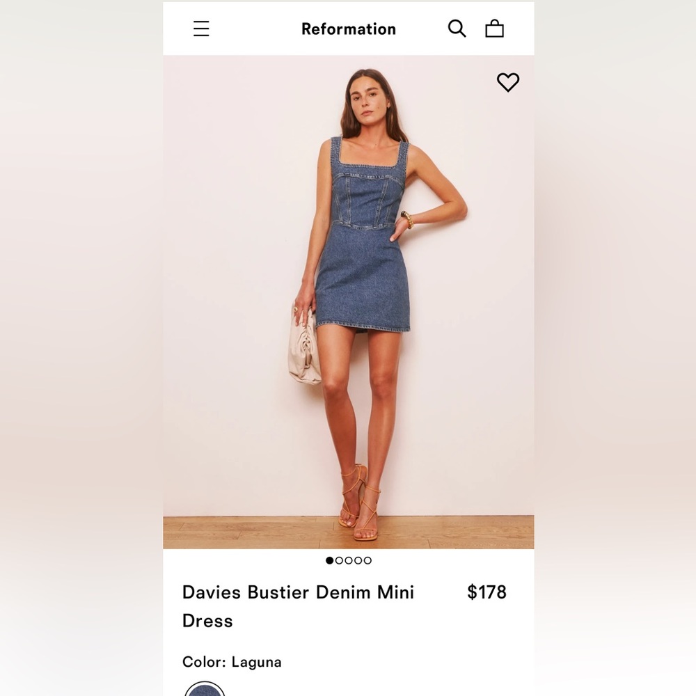 Reformation Davies Bustier Denim Mini Dress